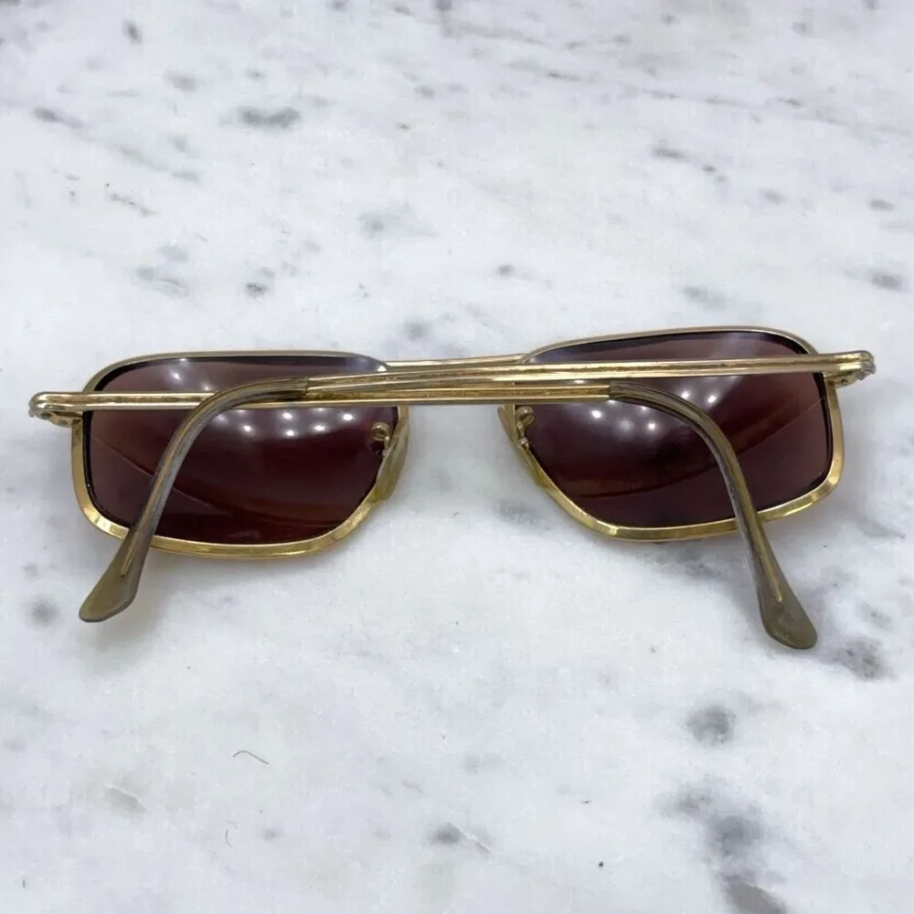 Vintage Shuron 6 USA Square Aviator (Navigator) Gold Eyeglasses Frames Only